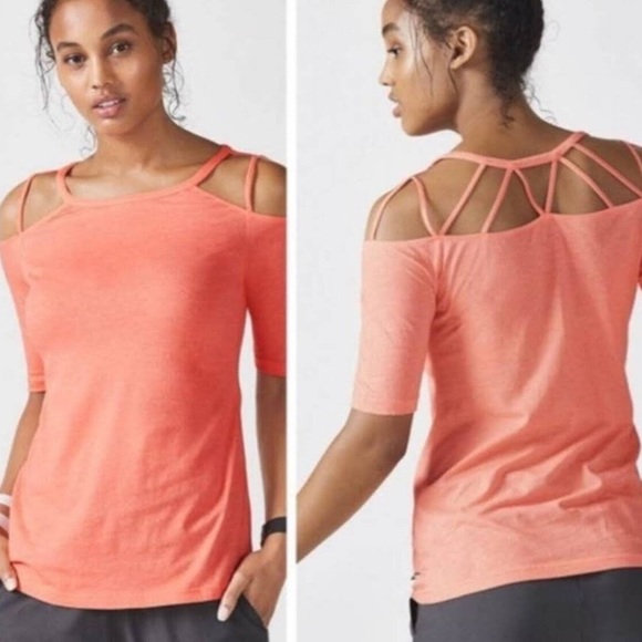 Fabletics Tops - Fabletics Sunburst Short Sleeve Strappy Athletic Tee NWT